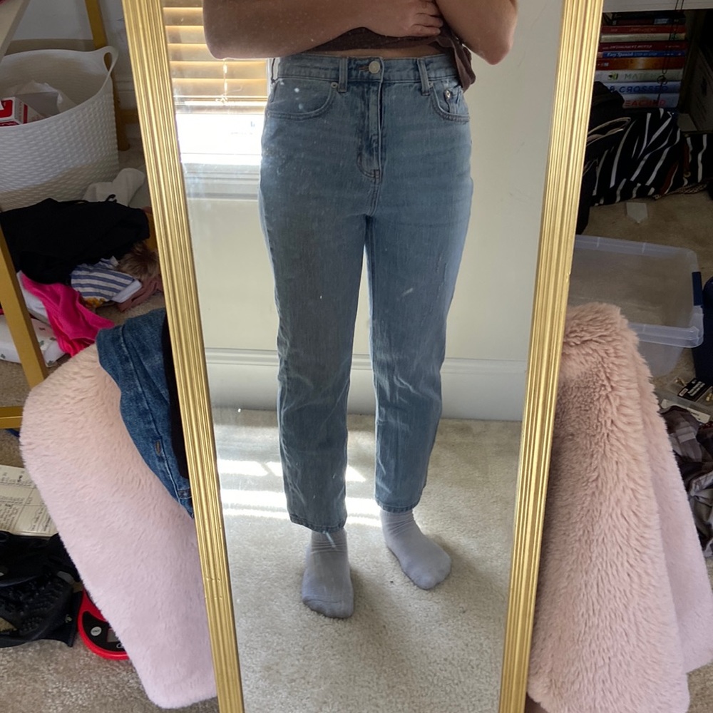 aeropostale super high rise straight leg jeans